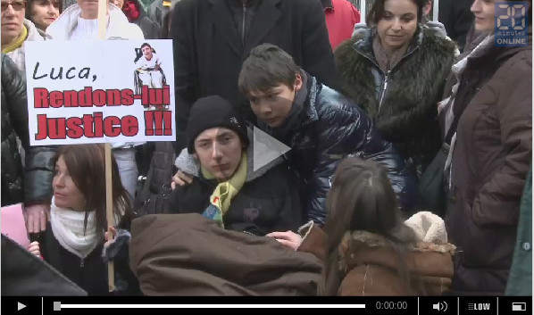 Manifestation de soutien à Luca Mongelli, janvier 2012