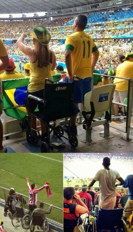 Abus des places réservées pour personnes handicapées ou non ? L'enquête est en cours au Mundial de Football 2014 au Brésil